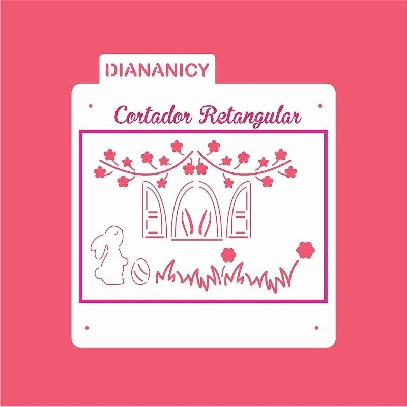 Estêncil Diananicy Nº 387 - Cortador e Stencil Cenário Páscoa Confeitaria Pasta Biscoito D250339