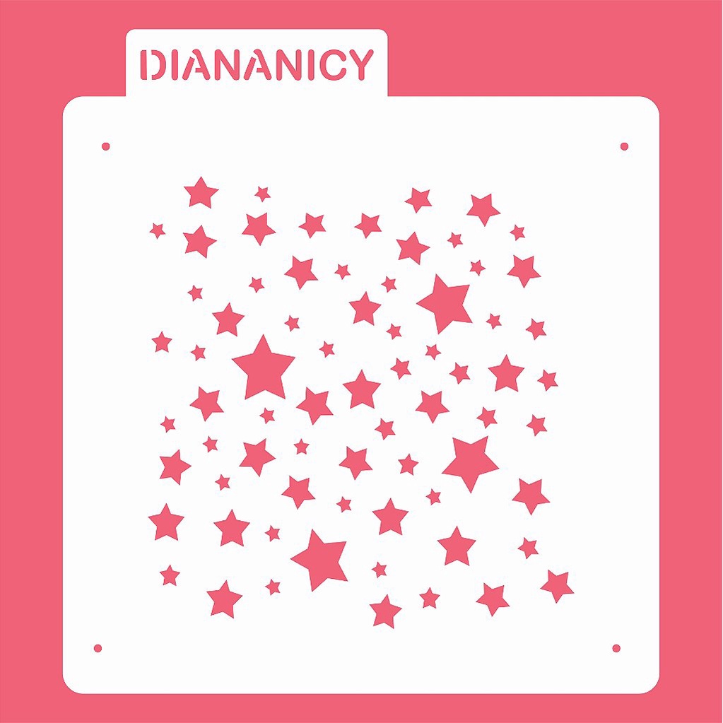 Estêncil Diananicy Nº 84 - Stencil Estrelas Confeitaria Pasta Biscoito