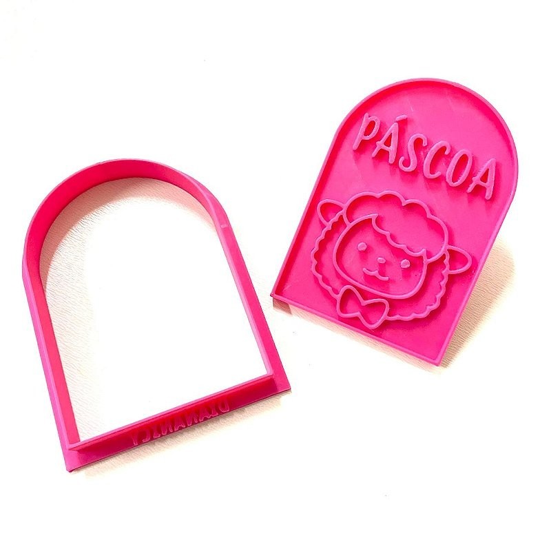Cortador e Marcador Cordeiro Páscoa Moldura Confeitaria Pasta Biscoito D250368