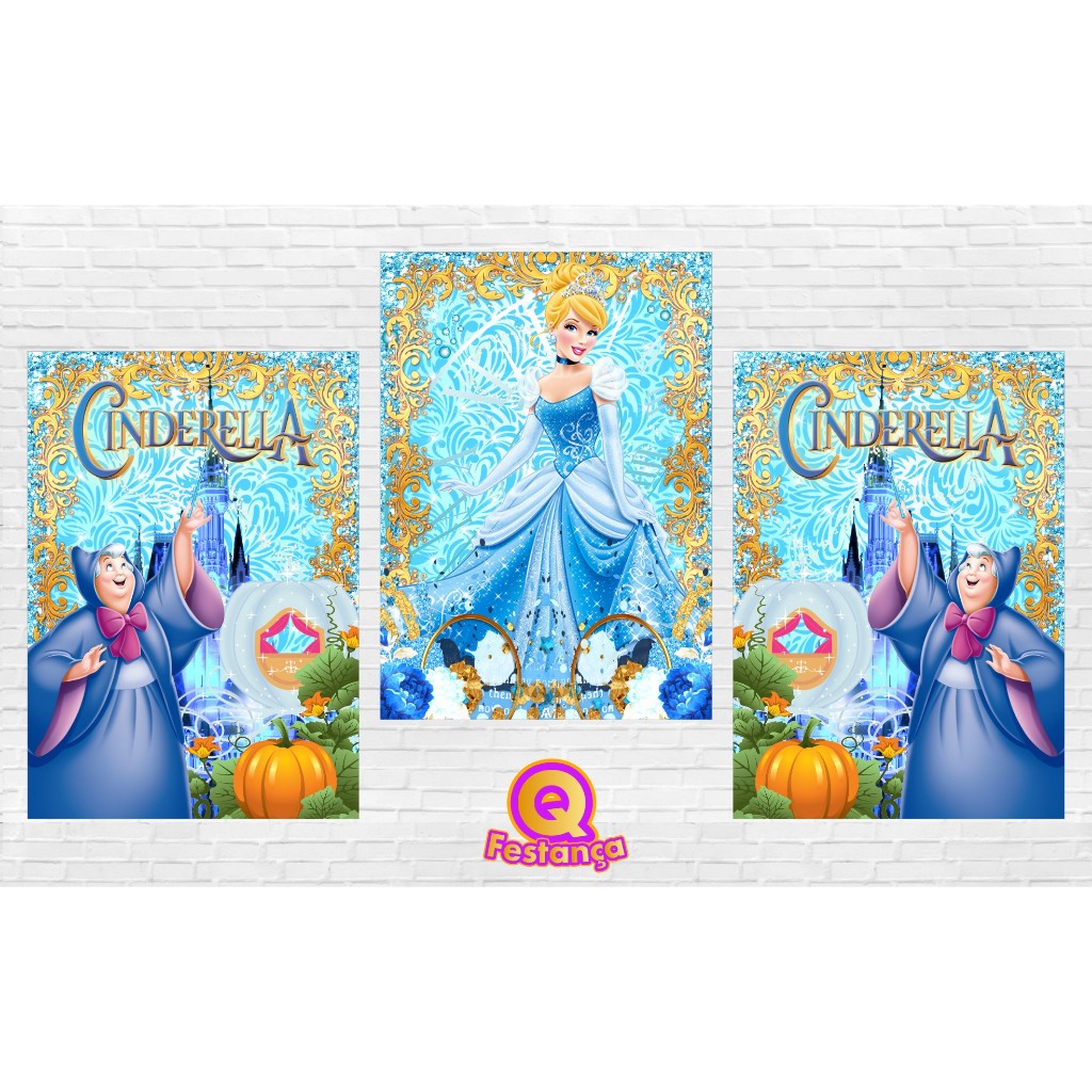 Poster Cinderela 30x40cm - Decoração de Festa e Mesversário Cinderela.