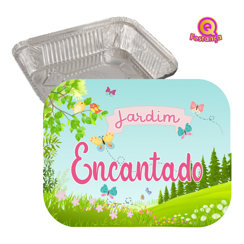 10 Tampas para Marmitinha Jardim Encantado - Decoração de Festa de Aniversário, Lembrancinhas Tema Jardim Encantado.