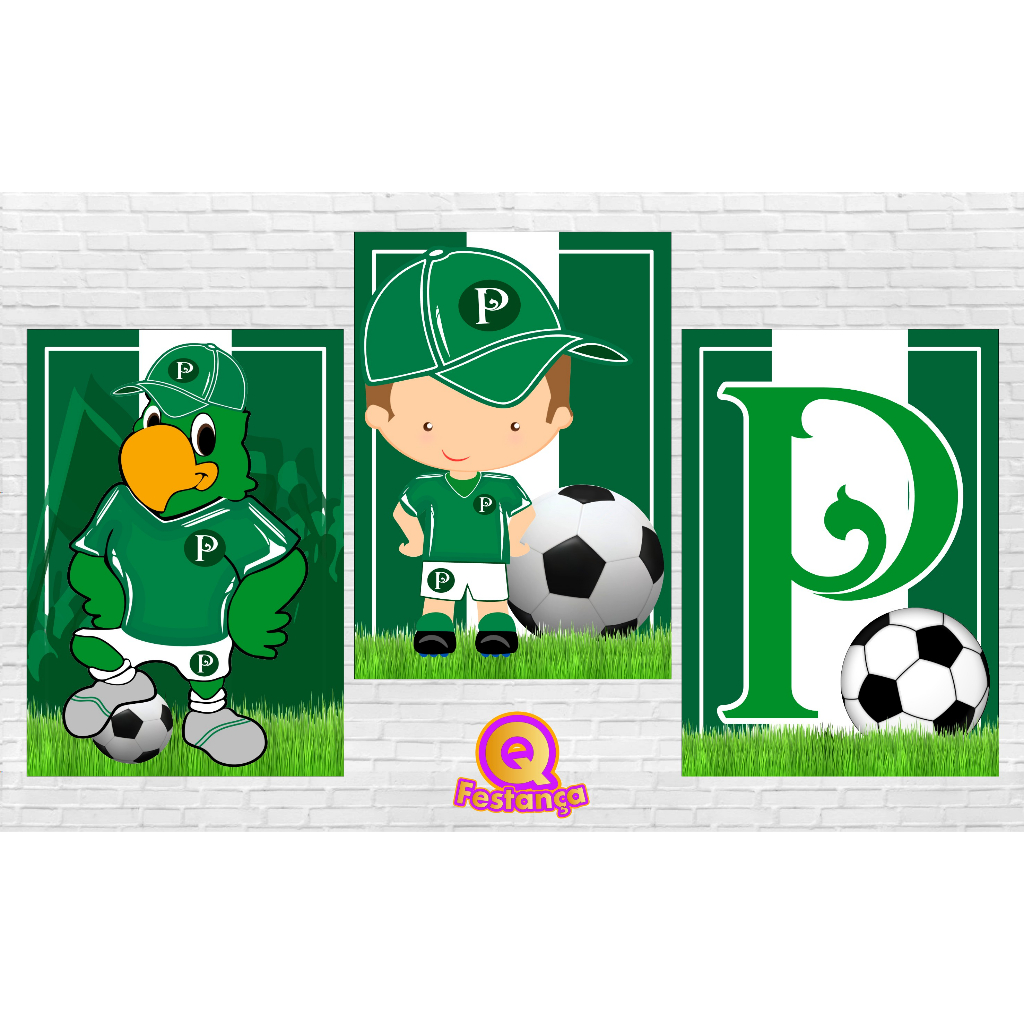 Poster Verdão 30x40cm - KIT COM 3 POSTER - Decoração Festa Aniversário tema Verdão.