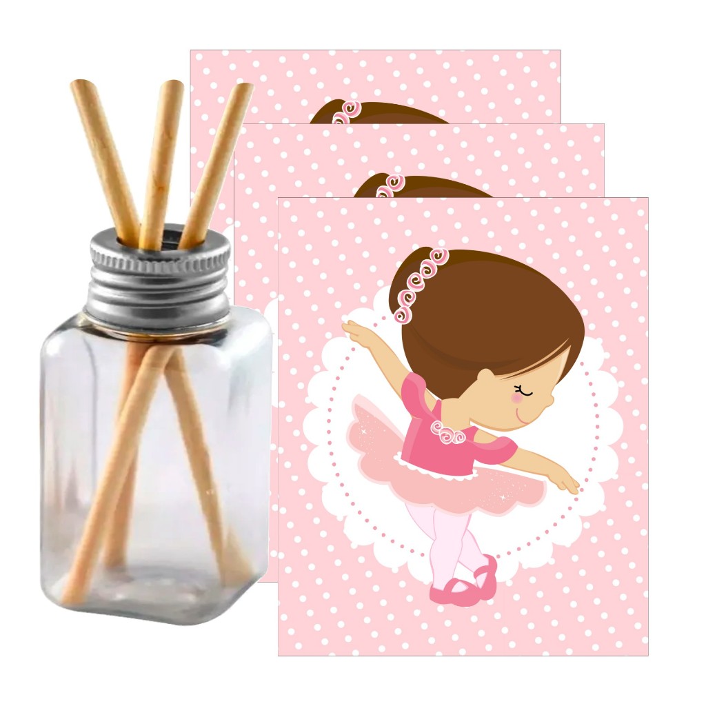Adesivos Para Difusor Bailarina - Decoração de Festa de Aniversário Tema Bailarina, Dançarina.