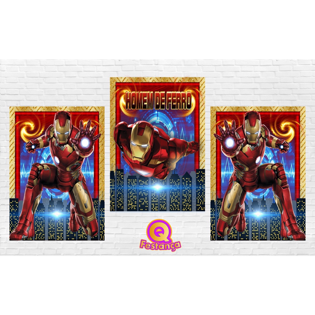 Poster Homem de Ferro 30x40cm - KIT COM 3 POSTER