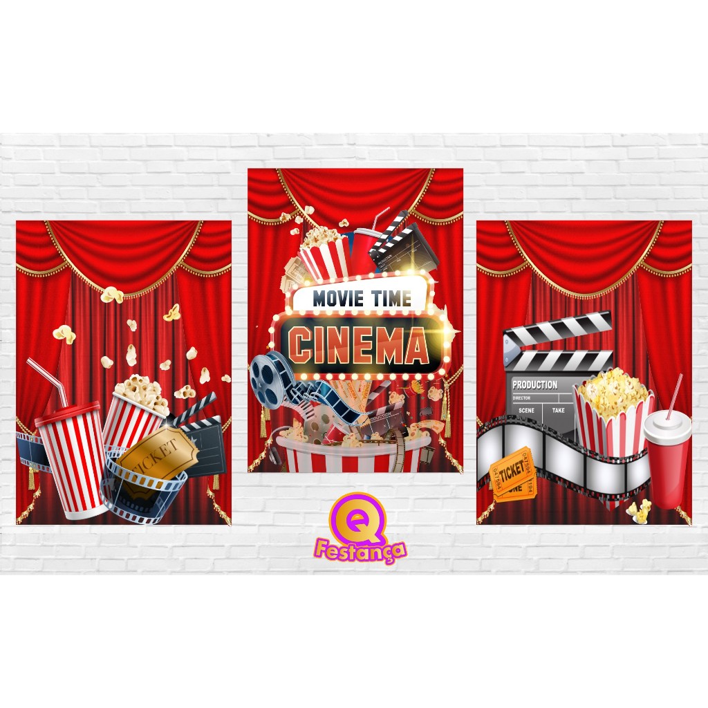 Poster Cinema 30x40cm - Decoração de Cinema, Pipoca.
