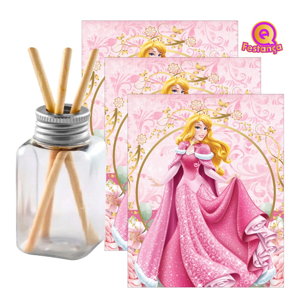 10 Adesivos Para Difusor A Bela Adormecida-Decoração Festa Aniversário, Lembrancinhas A Bela Adormecida