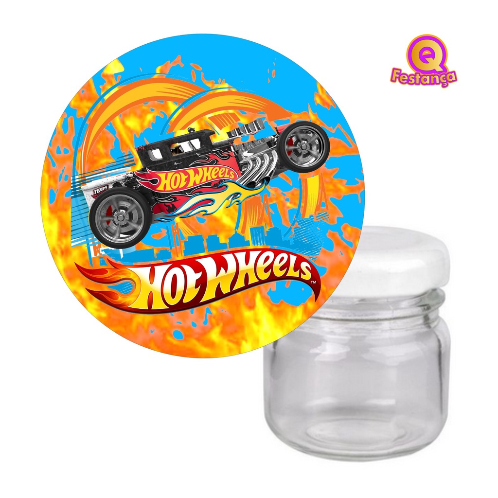 10 Adesivos Tampa para Potinho 40ml Hot Wheels- Carrinhos, Carrinhos Hot, Carrinho Miniatura, Pista, Pista de Carros