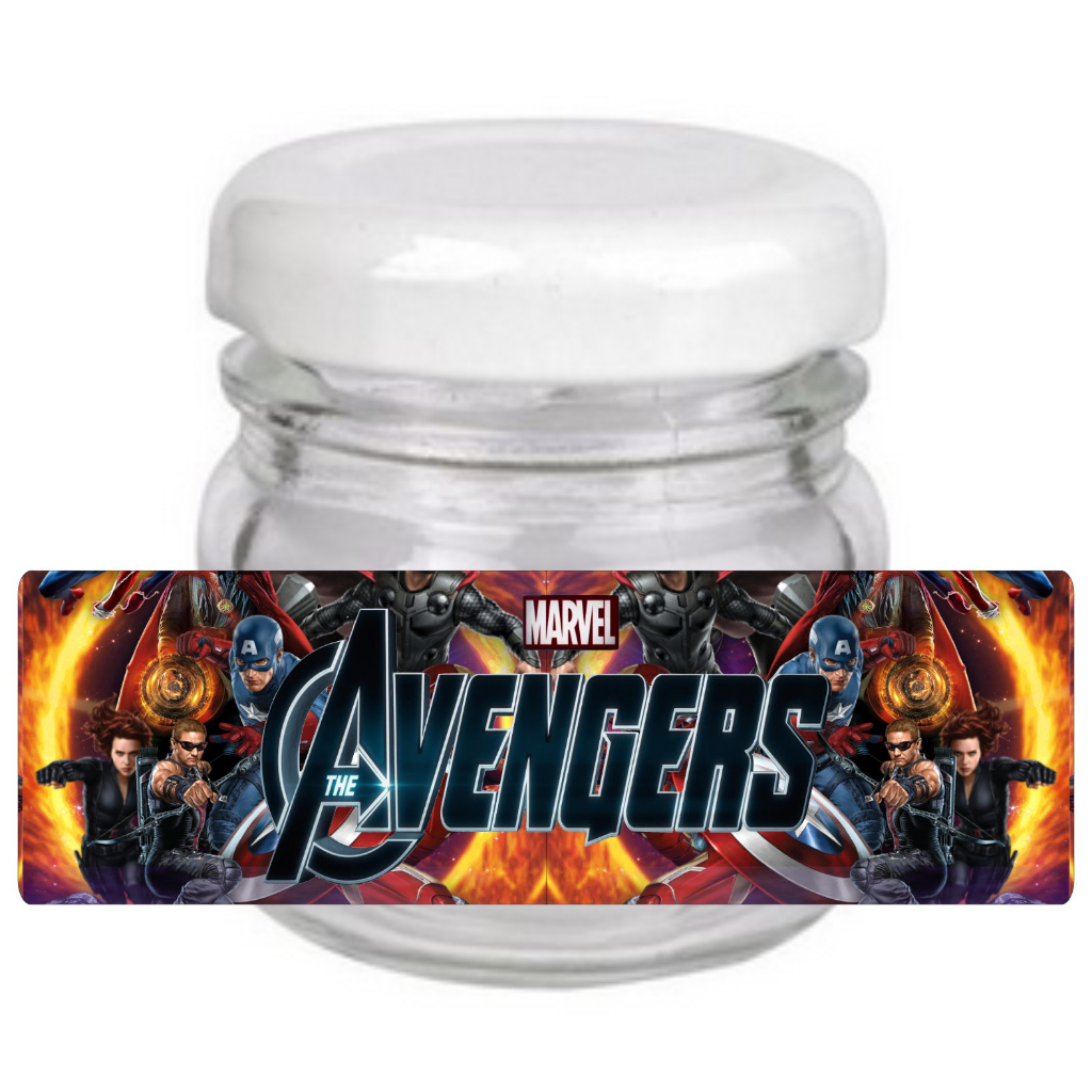 10 Adesivos Rótulo para Potinho 40ml Vingadores - Decoração Festa Aniversário, Lembrancinhas Vingadores