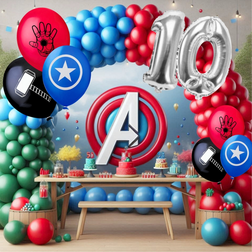 Kit Arco Desconstruído Vingadores Super Heróis Premium Decoração Festas Eventos *150 itens* em Oferta na Shopee