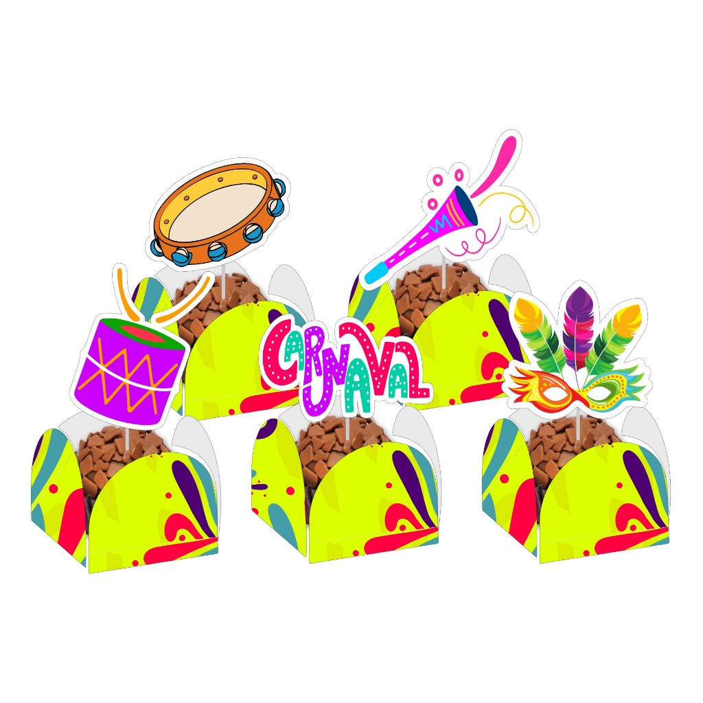 Toppers para Docinho 3cm Carnaval Folia - Tags Brigadeiro Beijinho Festa Aniversário Mesversario