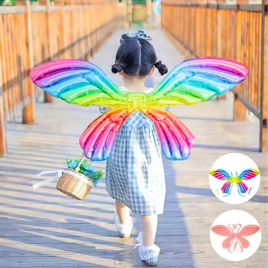 Balão Fantasia Asa de Borboleta Inflável Várias Cores Adulto e Infantil- Fantasia Unicornio Anjo