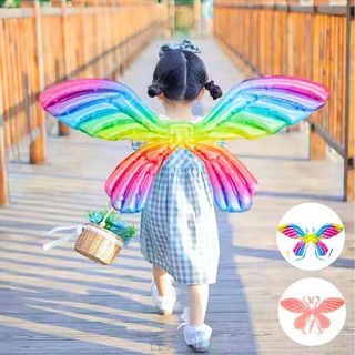 Balão Fantasia Asa de Borboleta Inflável Várias Cores Adulto e Infantil- Fantasia Unicornio Anjo