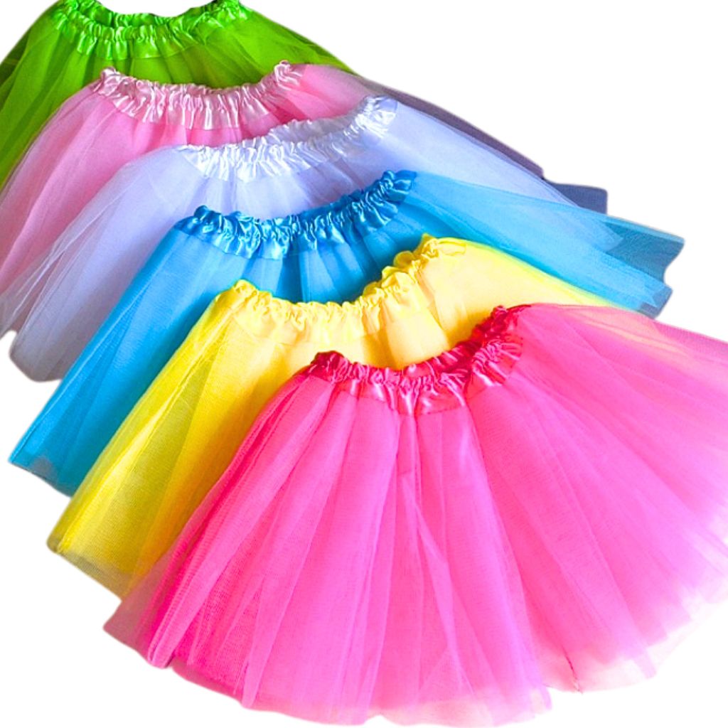 Saia de Tule Infantil 30cm Várias Cores Colorida- Carnaval Fantasia Tule Tutu Saia Bailarina