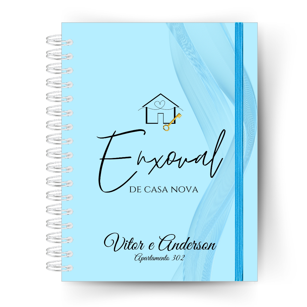 Planner Lista Enxoval de Casa Nova Azul Masculino Completo-Controle Financeiro Casamento Noivos