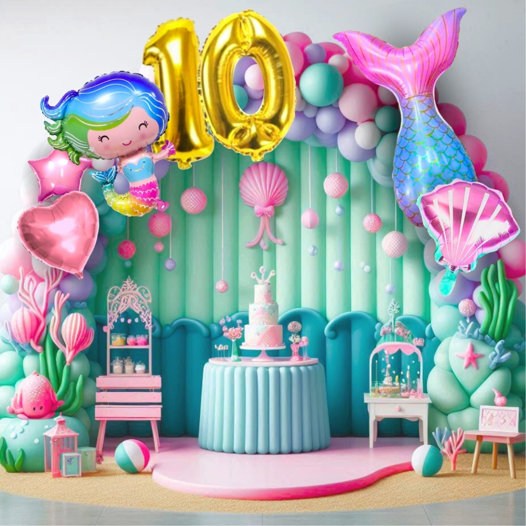 Kit Arco Desconstruído Ariel Sereia Cute Premium Decoração Festas Eventos *150 itens*