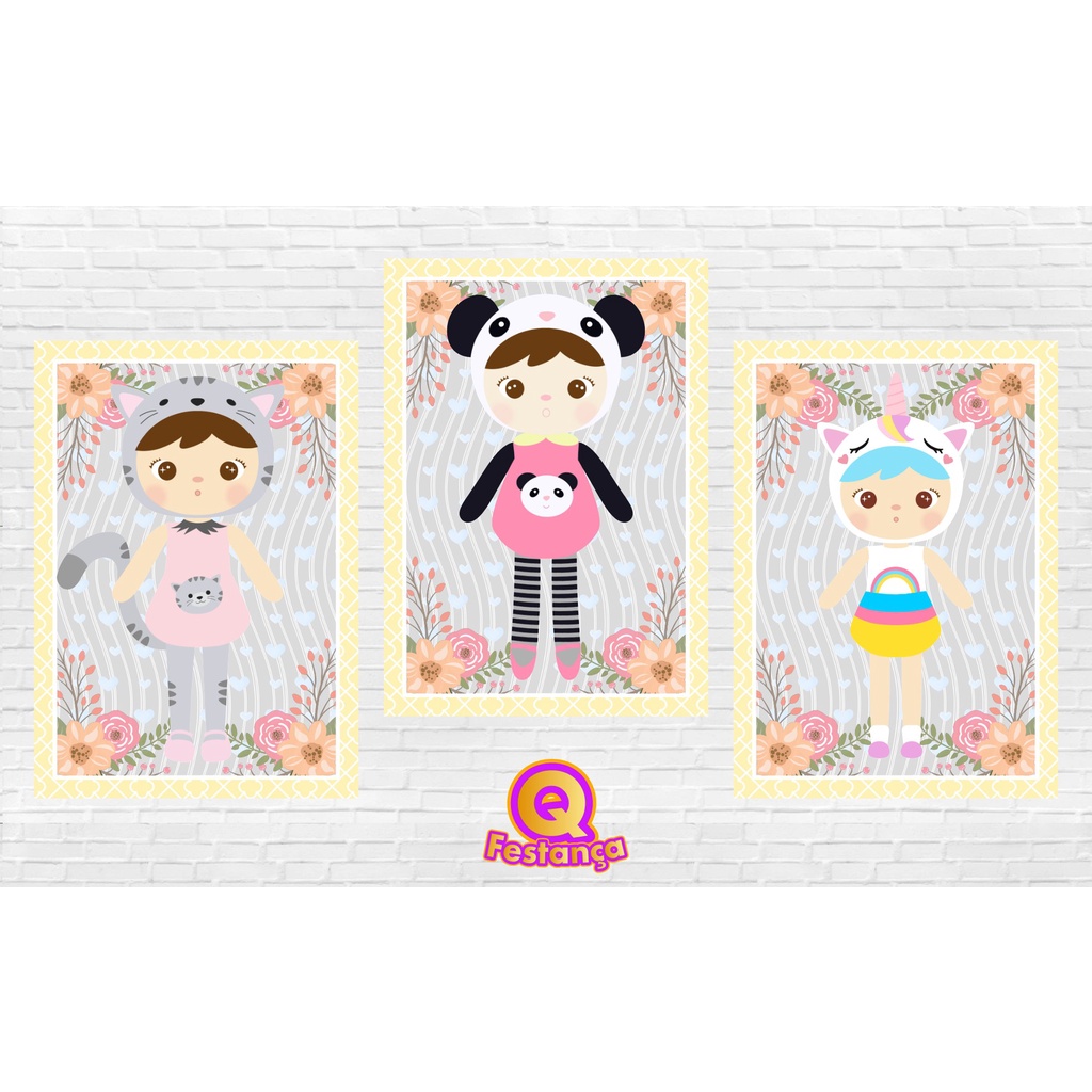 Poster Boneca Metoo Jimbao 30x40cm - KIT COM 3 POSTER