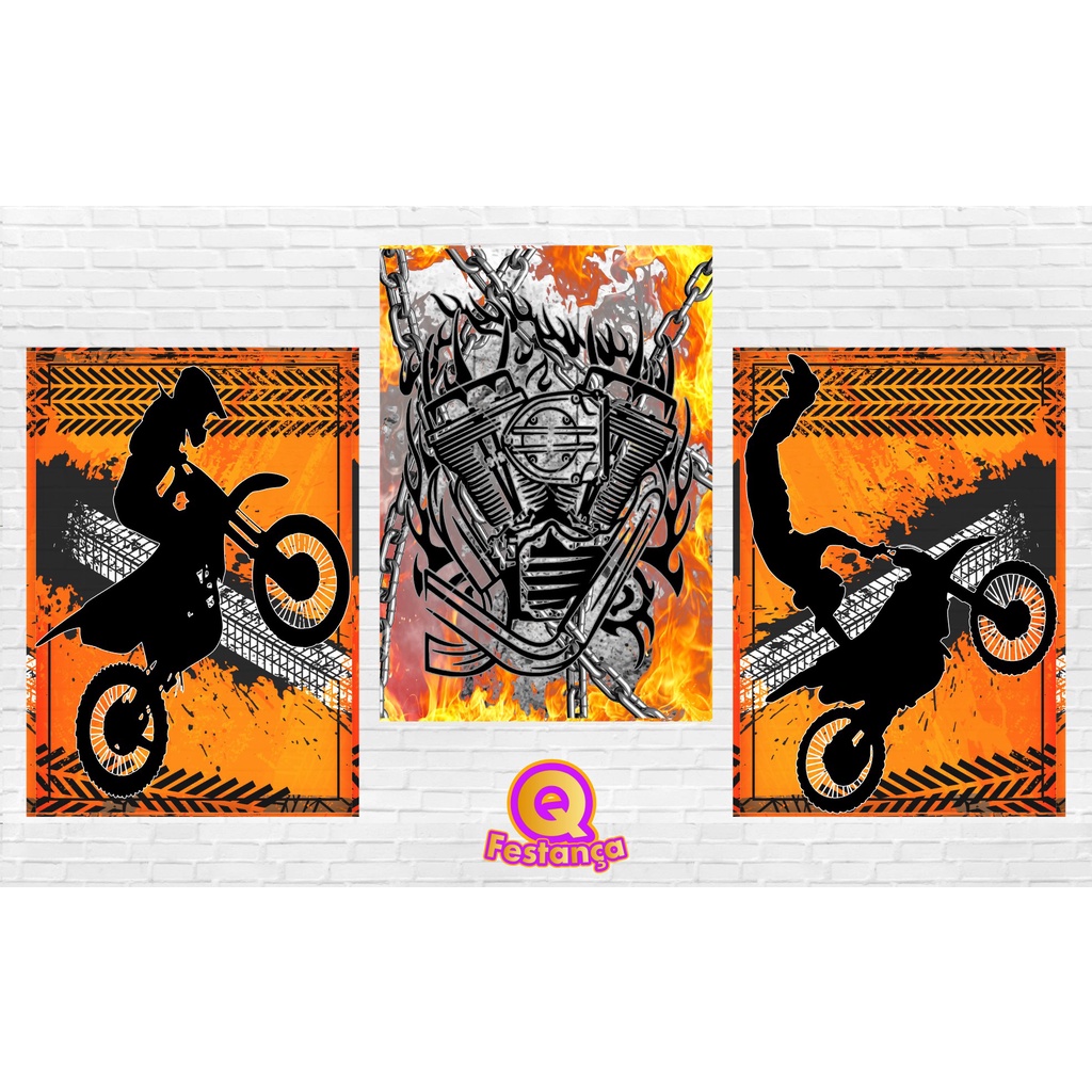 Poster Moto 30x40cm - KIT COM 3 POSTER