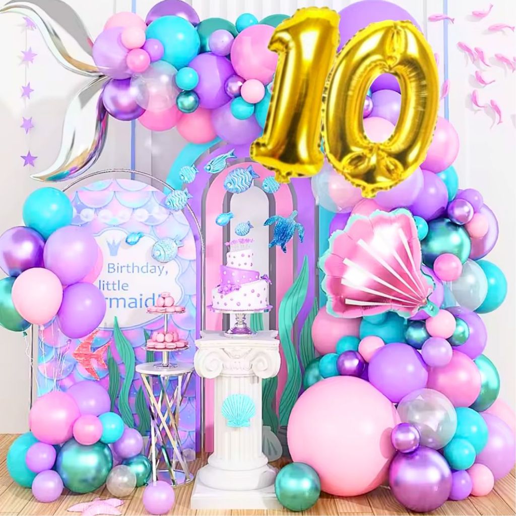 Kit Arco Desconstruído Sereia ~ Premium Decoração Festas Eventos *150 itens* Calda Sereia ~ Ariel