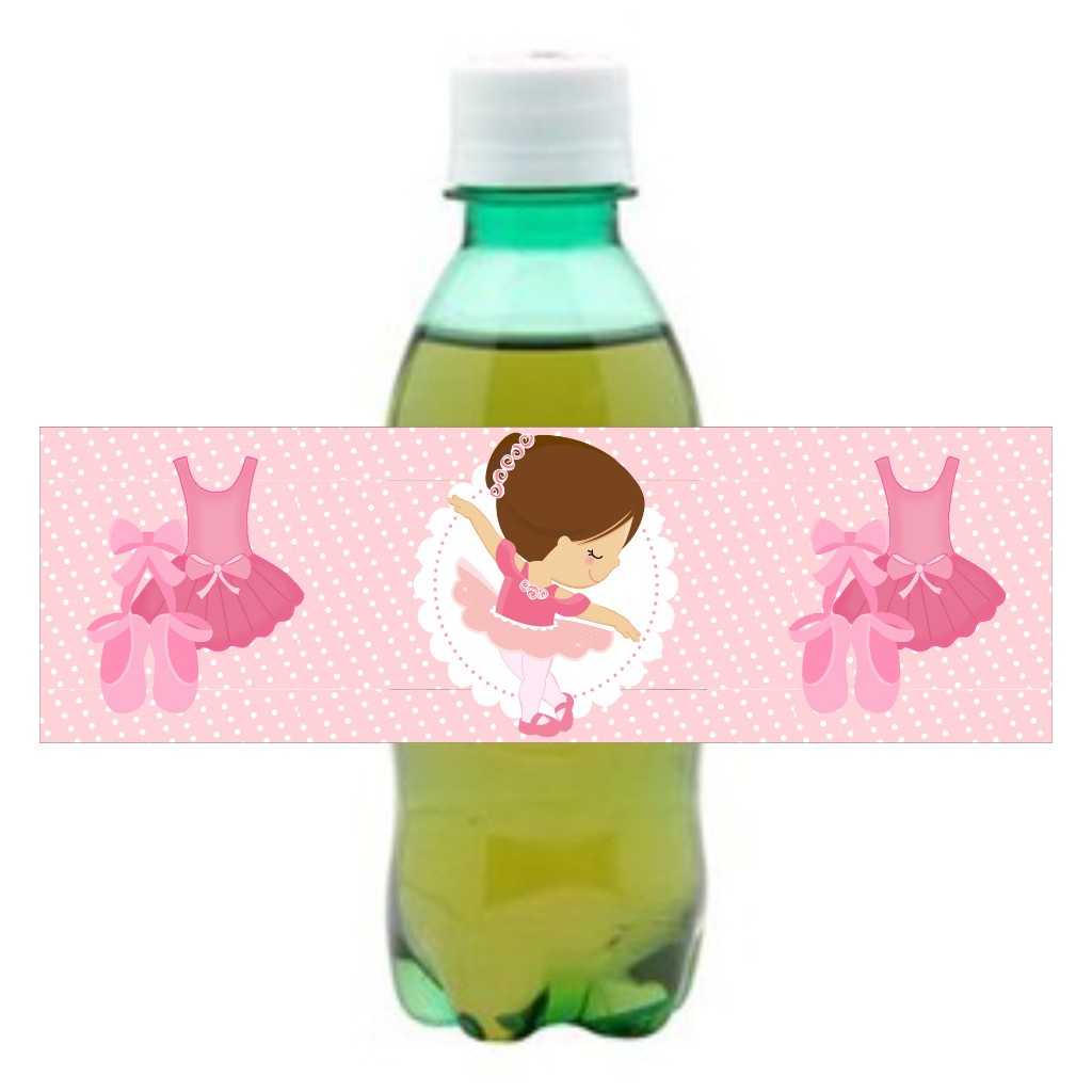 Adesivos para Caçulinha Bailarina - Mini Refrigerante, Decoração de Festa de Aniversário Tema Bailarina, Dançarina.