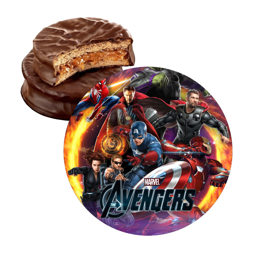 10 Adesivos para Alfajor 5cm Vingadores- Pronto para ser aplicado, Lembrancinhas Vingadores