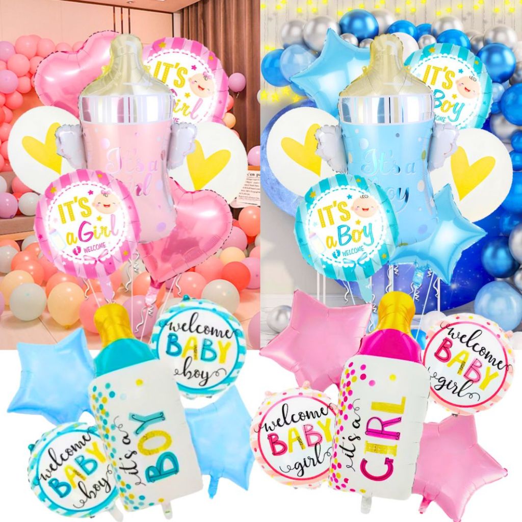 Kit Buque Balão Chá de Bebê It's a Girl Boy Decoração Chá Revelação Maternidade Bexiga Menino Menina