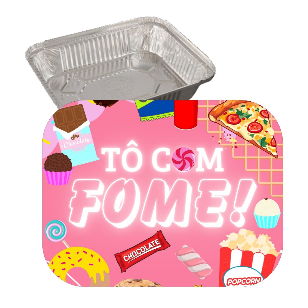 10 Tampas para Marmitinha Tô com Fome - Decoração de Festa de Aniversário, Lembrancinhas Tema Comida, Meme, Fast-food.