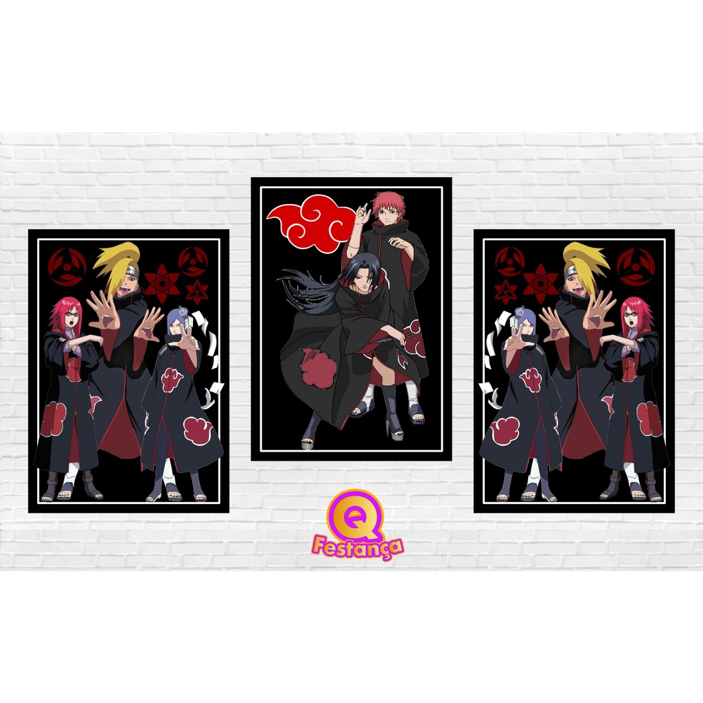 Poster Akatsuki Feminino 30x40cm - KIT COM 3 POSTER