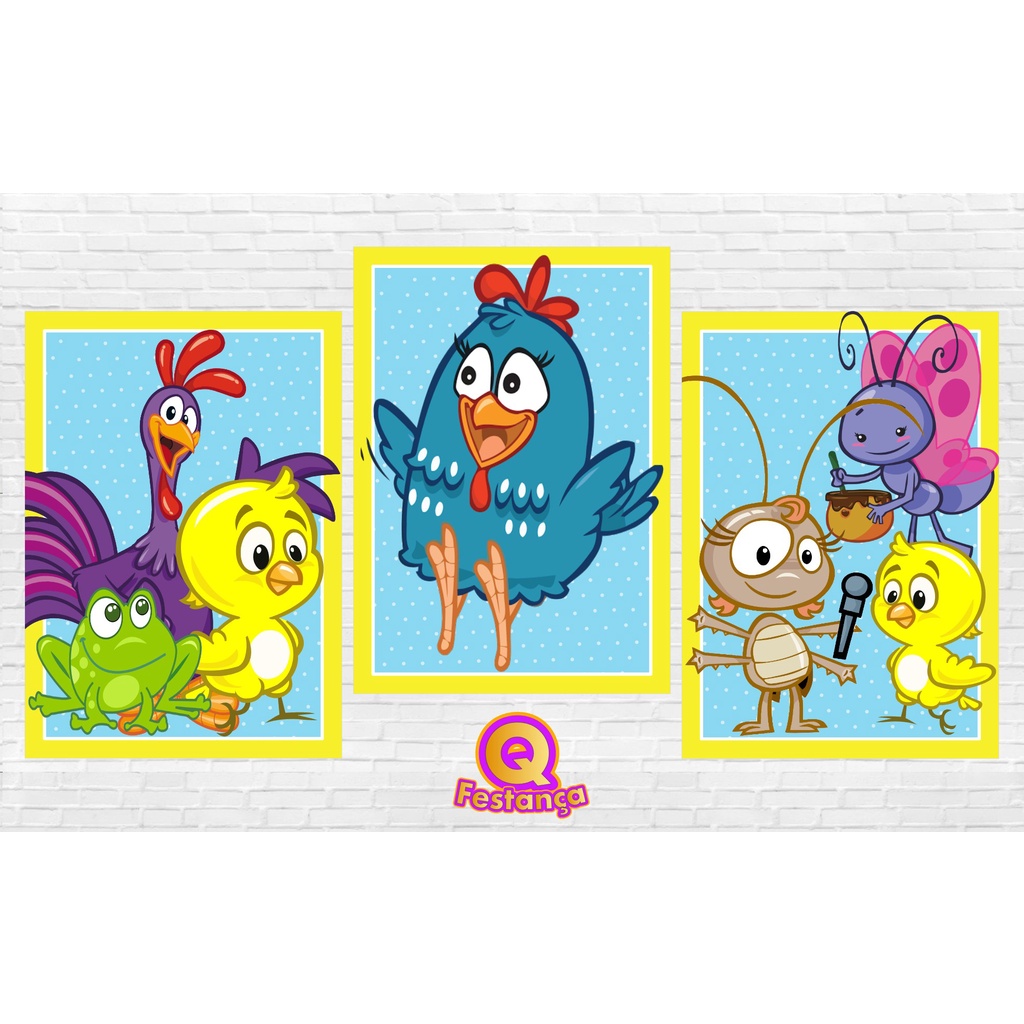 Poster Galinha Pintadinha 30x40cm - KIT COM 3 POSTER