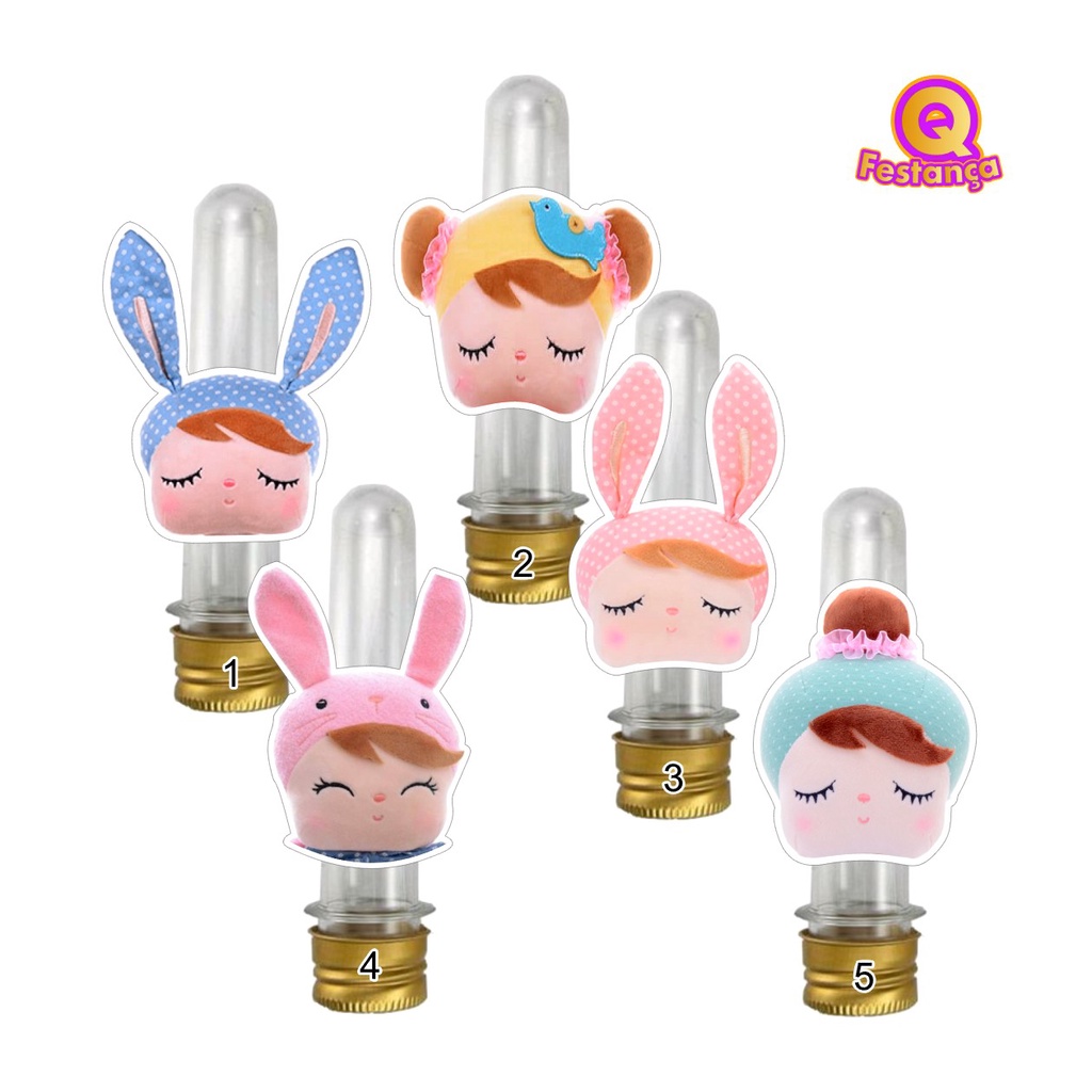 Tubete Acrílico + Apliques 3D BUSTO Boneca Metoo - VÁRIAS CORES Decoração Festa Aniversário