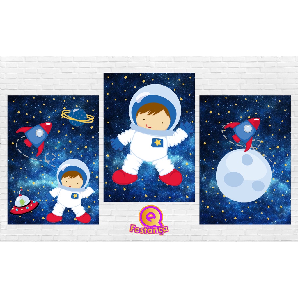 Poster Astronauta 30x40cm - KIT COM 3 POSTER
