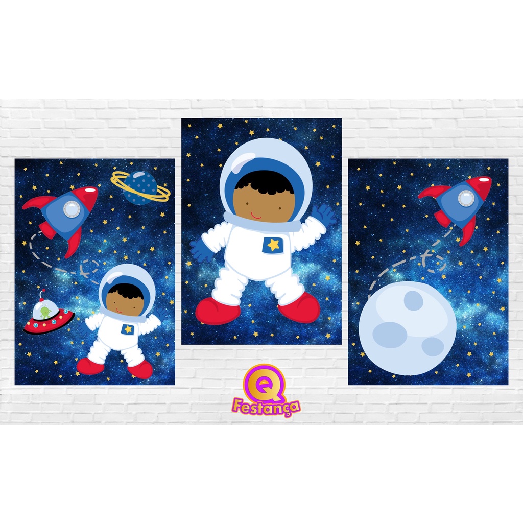 Poster Astronauta Moreno 30x40cm - KIT COM 3 POSTER