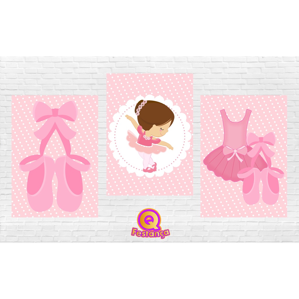 Poster Bailarina 30x40cm - KIT COM 3 POSTER