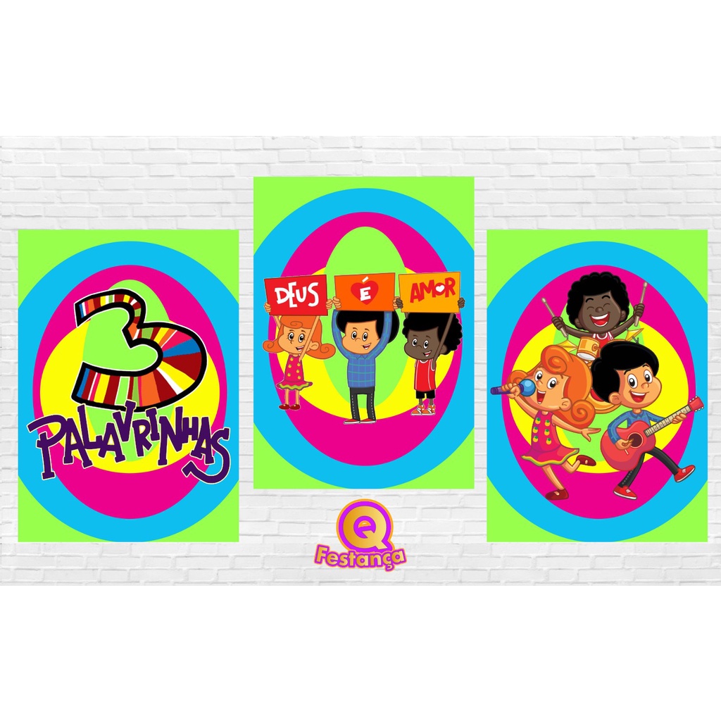 Poster 3 Palavrinhas 30x40cm - KIT COM 3 POSTER
