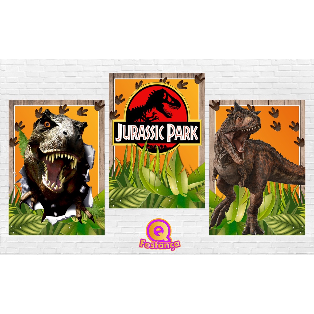 Poster Jurassic Park 30x40cm - KIT COM 3 POSTER