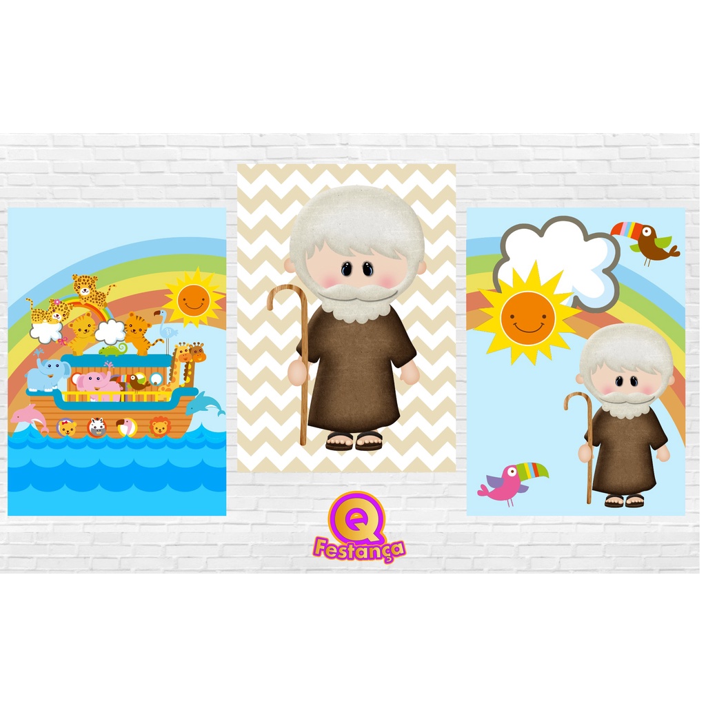 Poster Arca de Noé 30x40cm - KIT COM 3 POSTER