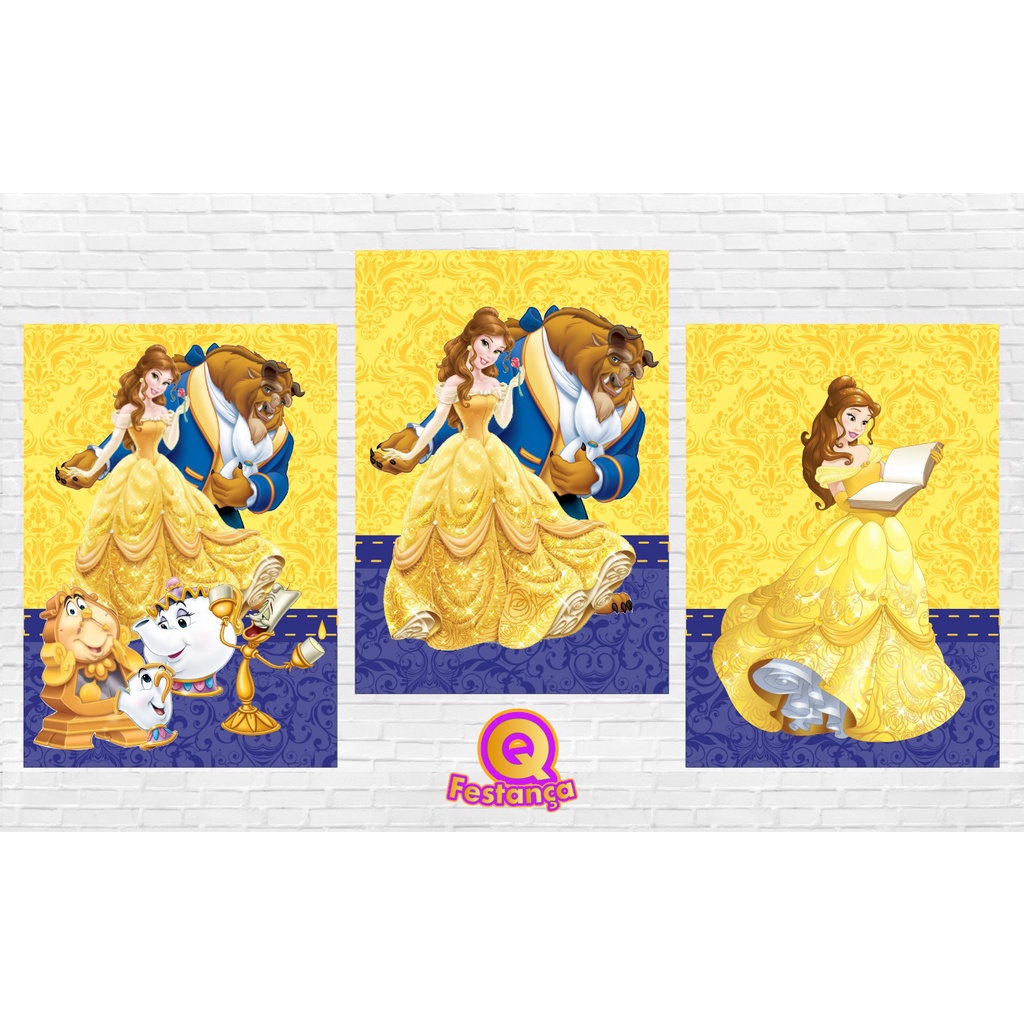Poster A Bela e a Fera 30x40cm - KIT COM 3 POSTER