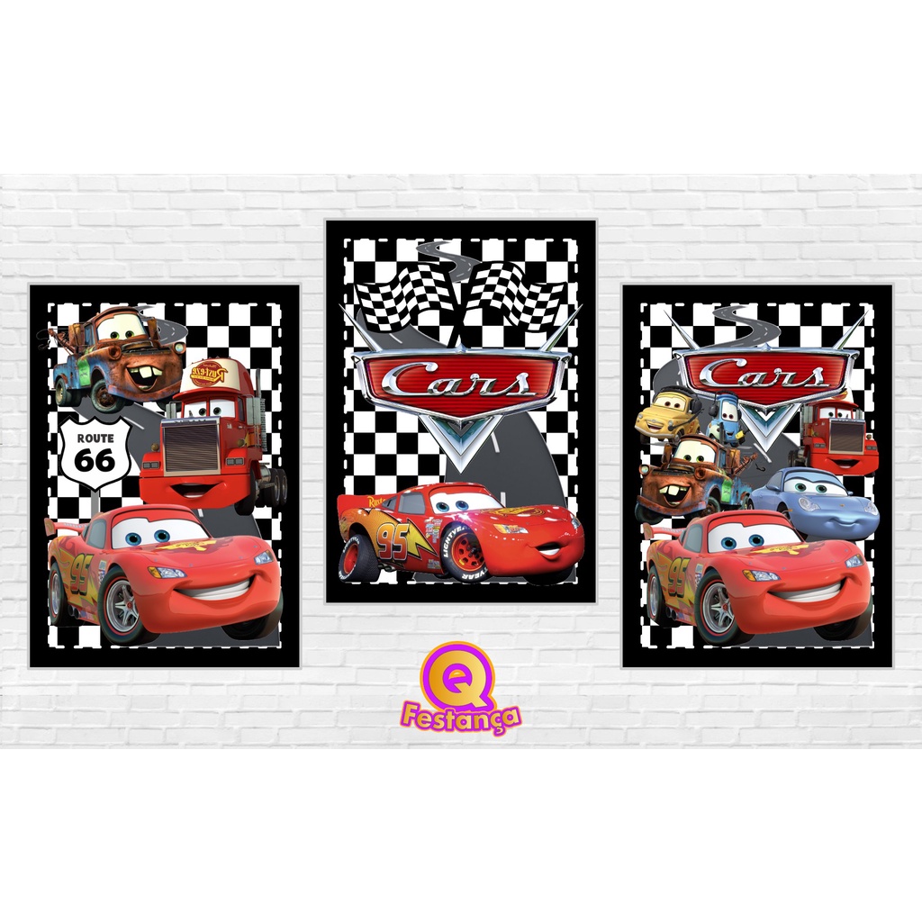 Poster Carros 30x40cm - KIT COM 3 POSTER