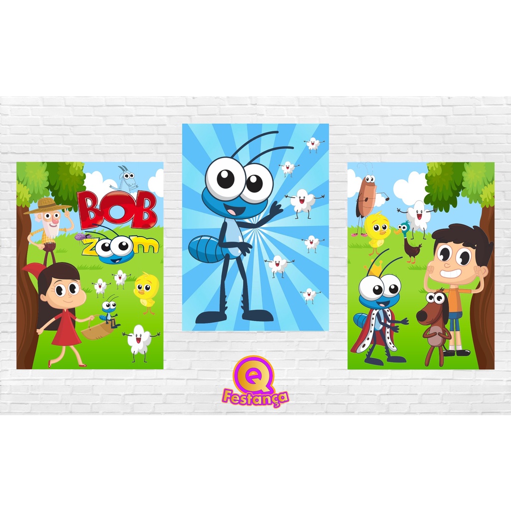 Poster Bob Zoom Azul 30x40cm - KIT COM 3 POSTER