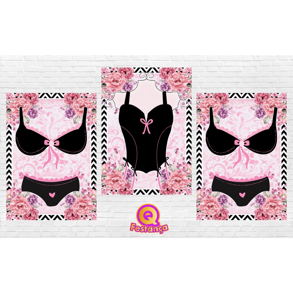 Poster Chá de Lingerie 30x40cm - KIT COM 3 POSTER