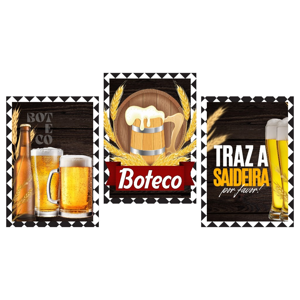 Poster Boteco 30x40cm - KIT COM 3 POSTER