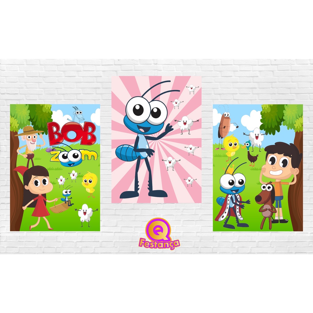 Poster Bob Zoom Rosa 30x40cm - KIT COM 3 POSTER