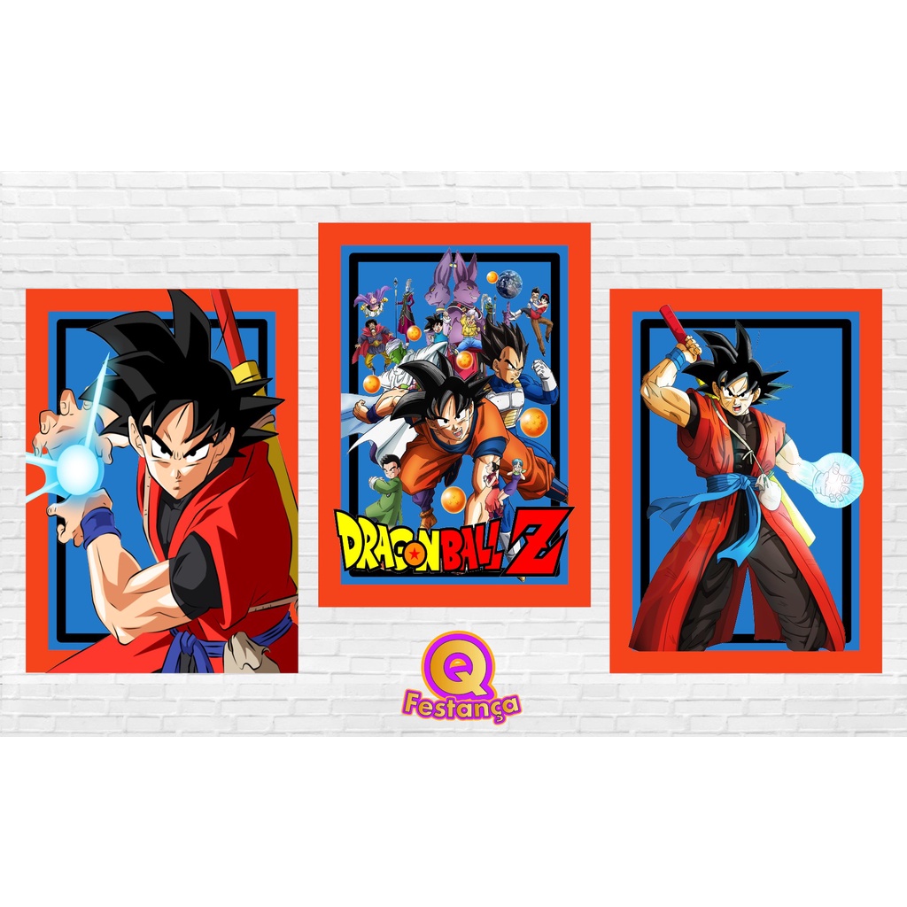 Poster Dragon Ball 30x40cm - KIT COM 3 POSTER