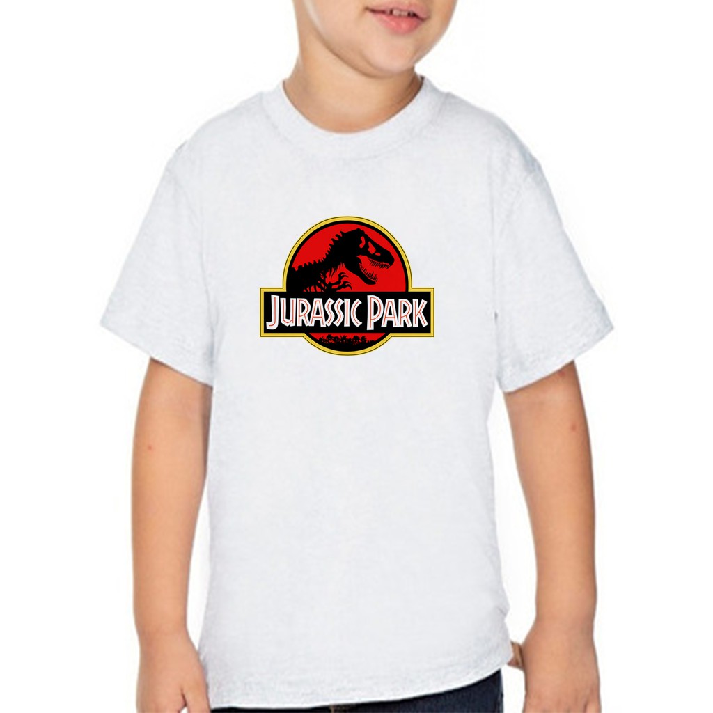 Camiseta Jurassic Park E Jurassic World diversos modelos branca adulto e infantil