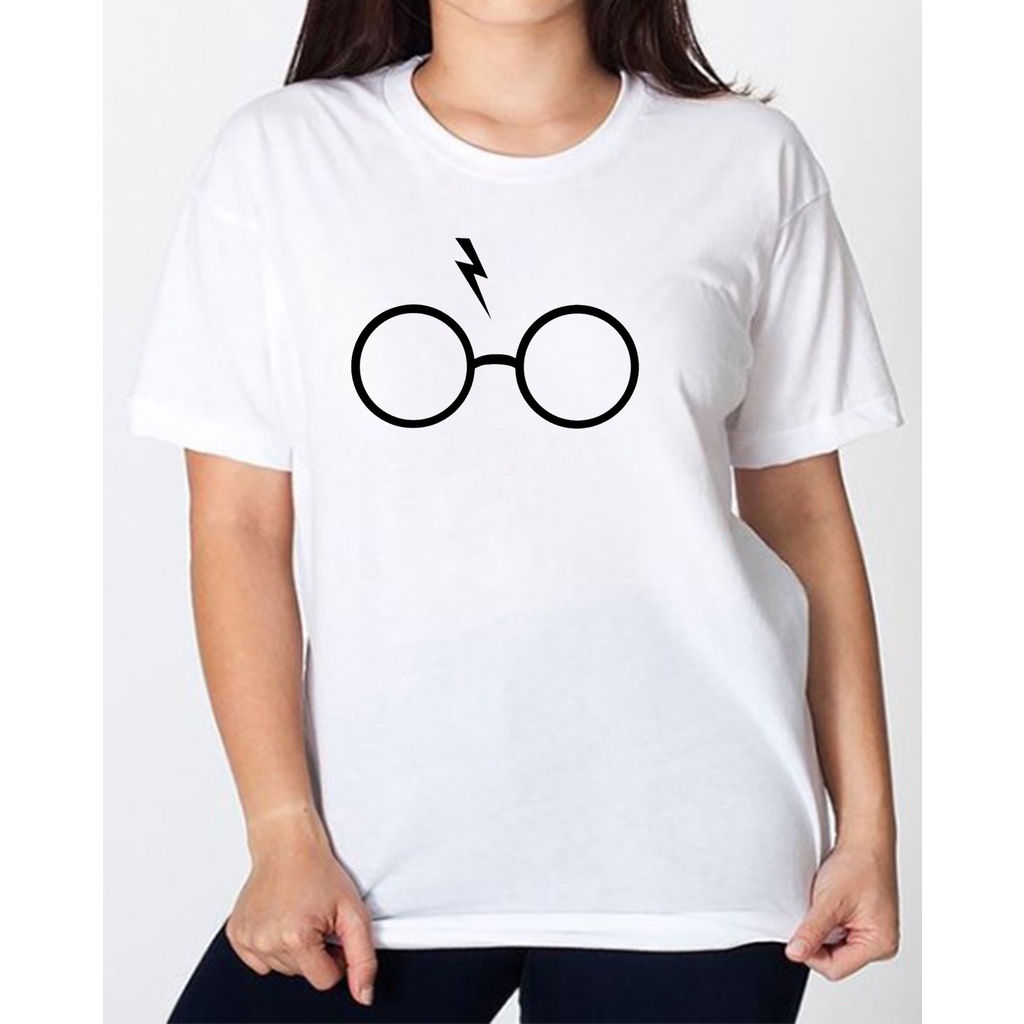Camiseta Harry Potter Óculos com cicatriz Bruxo Harry Adulto e Infantil