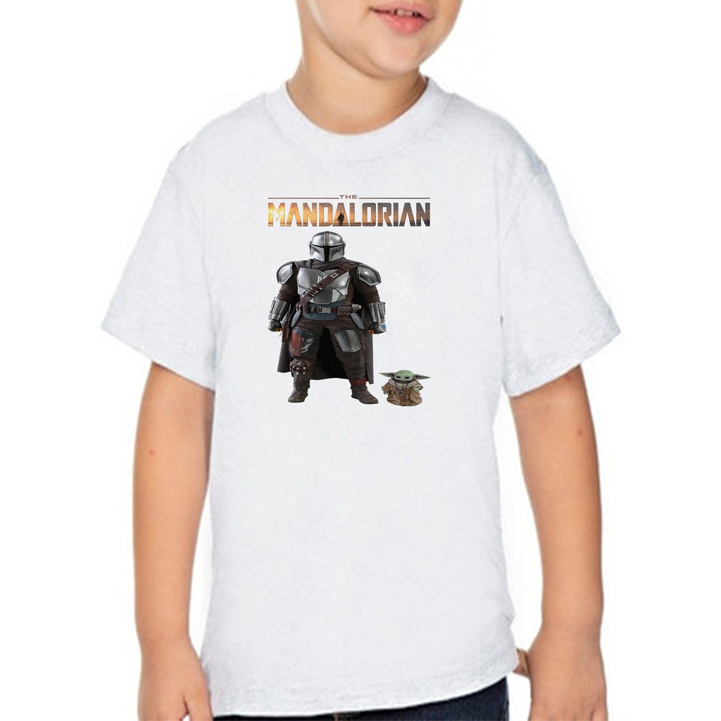 Camiseta Star Wars Mandaloriano branca adulto e infantil / Star Wars / Yoda / Filmes