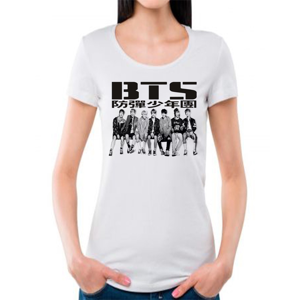 Camiseta banda BTS K pop / Coreana Banda / Música / branca diversos tamanhos unissex