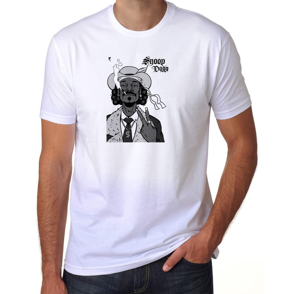 Camiseta Snoop Dogg rap branca unissex diversos tamanhos / Snoop Dogg / Rap / Smoking