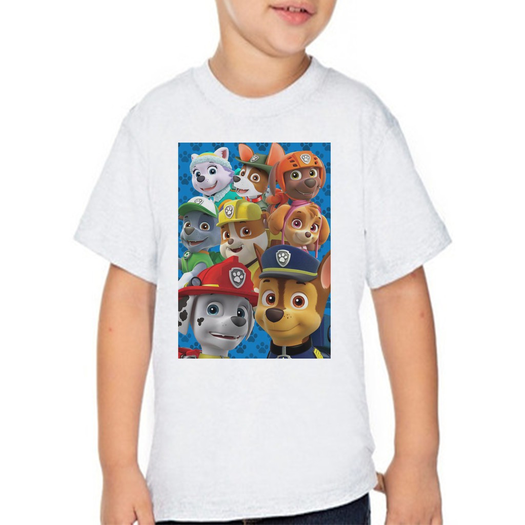 Camiseta desenho infantil Patrulha canina diversos tamanhos branca / adulto e infantil / Desenhos