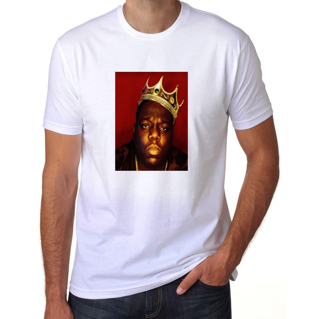 Camiseta The Notorious Big rapper Gangsta Brooklyn branca unissex Rap Big Smoke Notorious