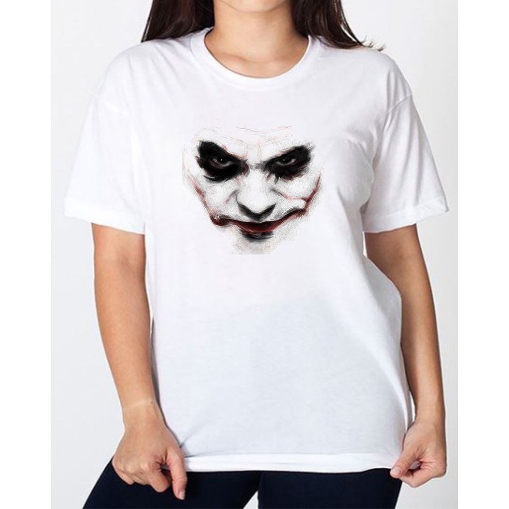 Camiseta Coringa Batman O Cavaleiro das trevas unissex adulto branca filme batman